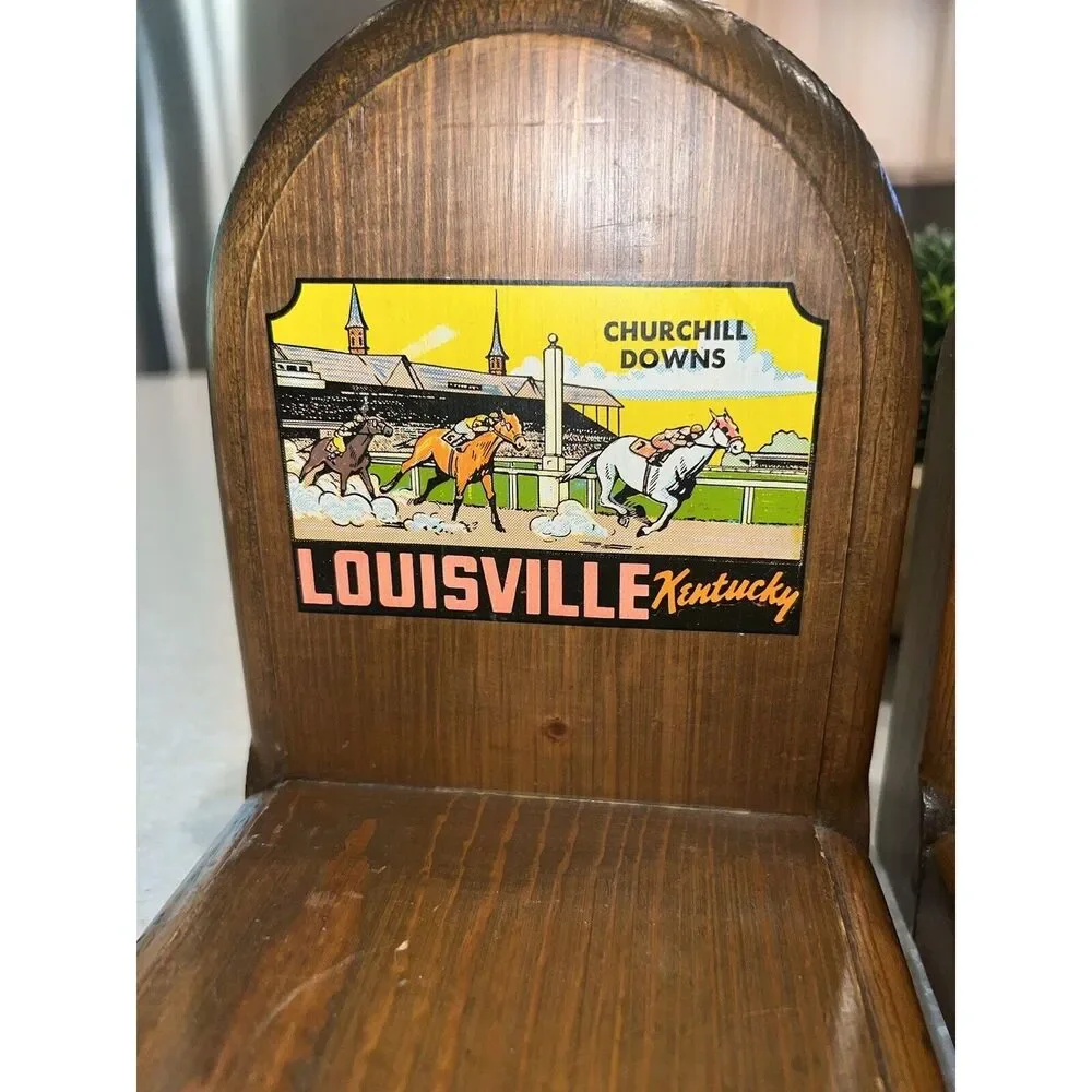 2 Kentucky Derby Churchill Downs Custom Wooden Bookends Louisville KY Robertson